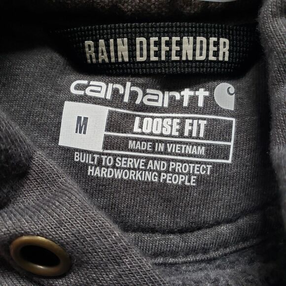 Carhartt Rain Defender Wag's Bros Meats Sz Medium Loose Fit Mens Gray Hoodie - Picture 4 of 8
